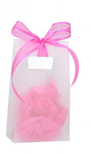 Kadotasje Dolo White Frosted 160my 12x6.5x21cm 25stuks