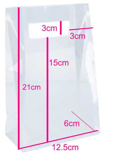 Kadotasje Dolo White Frosted 160my 12x6.5x21cm 25stuks