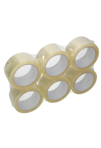 Plakband Transparant Budget Tape PP Acryl 25mu 48mm x 66meter  6stuks