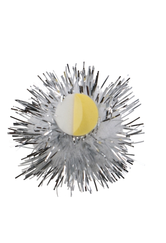 Pombows 25mm Zilver & Wit met plakker 100stuks