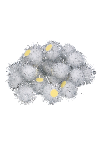 Pombows 25mm Zilver & Wit met plakker 100stuks