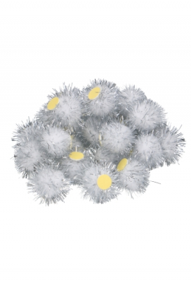 Pombows 25mm Zilver & Wit met plakker 100stuks
