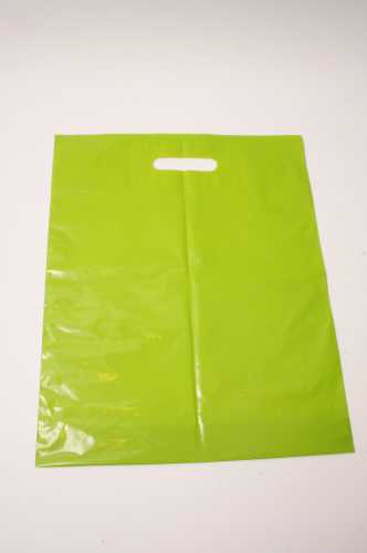 Plastic draagtassen Uni Groen 35x4x44+2cm 50 mic 400 stuks