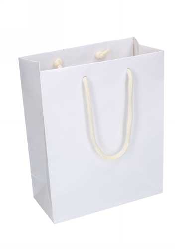 Kadotajes Rome Uni Wit Glanzend Met Koord 20x10x25cm 10stuks Kadotajes Rome Uni Wit Glanzend Met Koord 20x10x25cm 10stuks