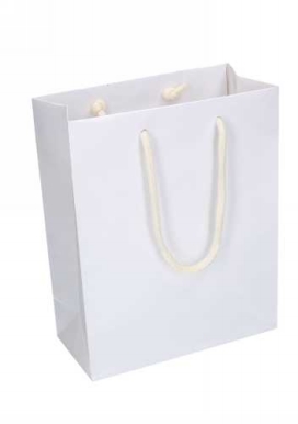 Kadotajes Rome Uni Wit Glanzend Met Koord 20x10x25cm 10stuks Kadotajes Rome Uni Wit Glanzend Met Koord 20x10x25cm 10stuks