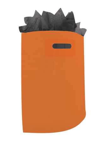 Plastic draagtassen Uni Oranje 35x4x44+2cm 50 mic 400 stuks