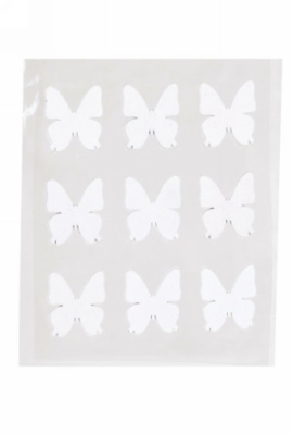Decoratie Plakker Vlinder Wit 3cm 9 stuks OP IS OP