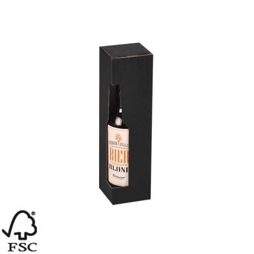 Wijnverpakking Zwart Voor 1 Piccolo 6.5x6.5x24.4cm FSC® 50stuks Wijnverpakking Zwart Voor 1 Piccolo 6.5x6.5x24.4cm FSC® 50stuks
