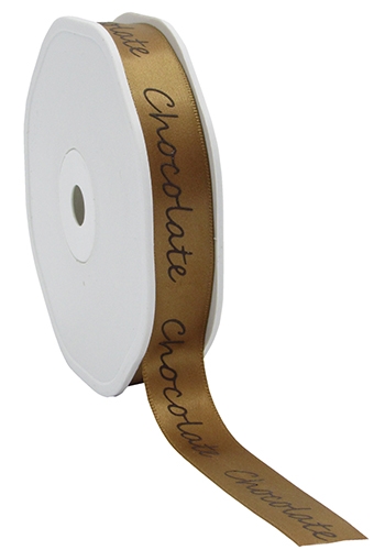 Luxe Satijn Lint Zand Chocolade 15mm x 25meter