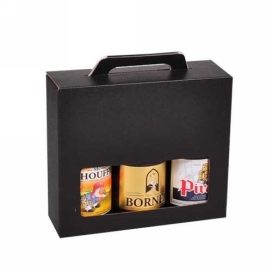 Bierverpakking Zwart Bier 3 flesjes Dikbuik FSC® 50stuks Bierverpakking Zwart Bier 3 flesjes Dikbuik FSC® 50stuks