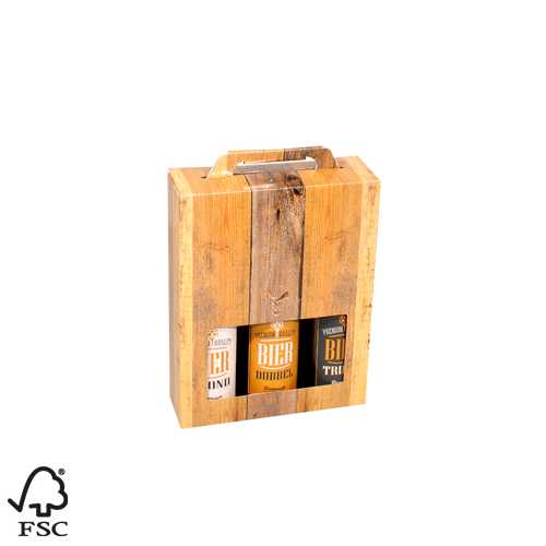 Bierverpakking Wood voor 3 flesjes Bier 33cl 50stuks