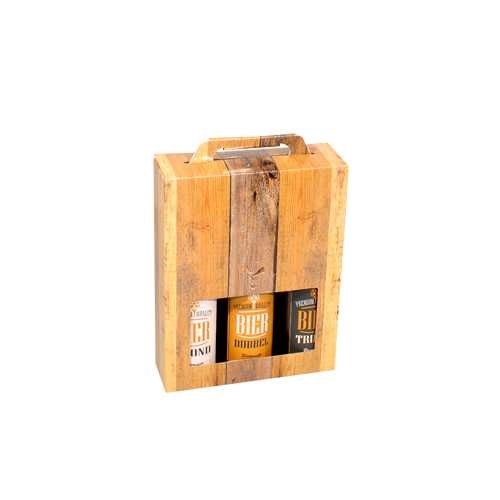 Bierverpakking Wood voor 3 flesjes Bier 33cl 50stuks