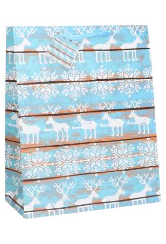 Kersttasjes Groot Rendier 26.5x13.5x32.5cm 12stuks