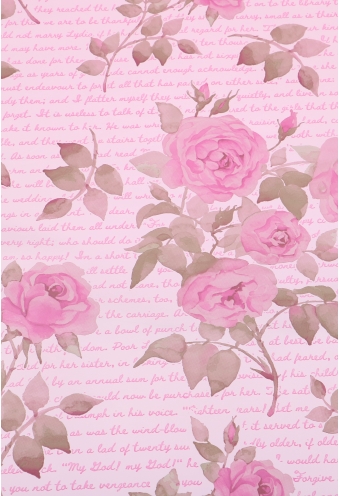 Kadofolie Dubbelzijdig Roze & Roze Rozen en 70cm x 50meter OP IS OP