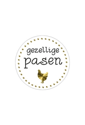 Etiketten Pasen Gezellige Pasen Goud Metallic 3.9cm 500stuks Etiketten Pasen Gezellige Pasen Goud Metallic 3.9cm 500stuks