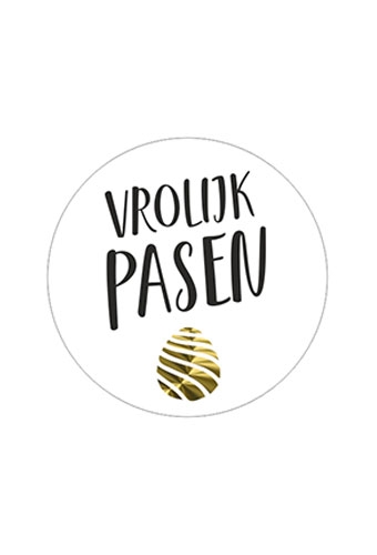 Etiketten Pasen Vrolijk Pasen Goud Metallic 3.9cm 500stuks