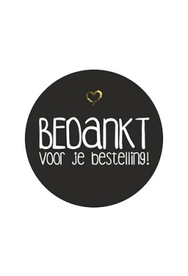 Etiketten Bedankt Voor Je Bestelling Zwart 3.9cm 500stuks