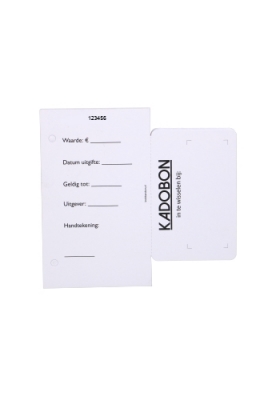 Giftcard Wit 8.5x5.3cm Met Controlekaartje 10stuks