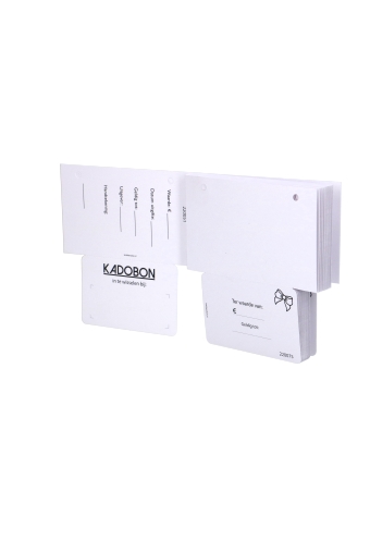 Giftcard Wit 8.5x5.3cm Met Controlekaartje 10stuks