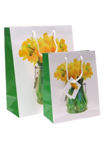 Kadotasjes Bloem Groot Bosje Gele Narcissen 26.5x13.5x32.5cm 12stuks