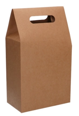 Kadodoos Flores Met Handgreep Hoog Model Naturel & Tape 16x9x26cm 10st