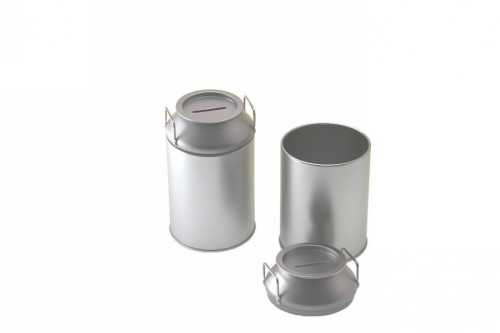 Blikken Blanco Melkbusblik & Spaarpot Met Spaargleuf 8.6x14cm 1stuks 