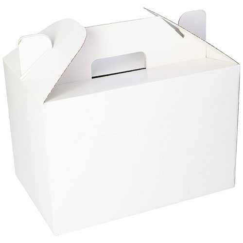 Geschenkdoos Draagdoos XL Met Handvat Wit 30x20x20cm 25stuks OP IS OP