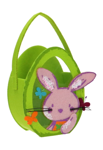 Paastasje Haasje Vilt & Hengsel 11x6x15cm 1stuks