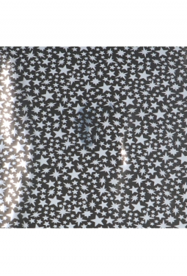 Cadeaufolie Zwart & Metallic Silver Stars Rain 70x50meter