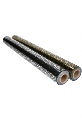 Cadeaufolie Zwart & Metallic Silver Stars Rain 70x50meter