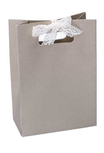 Kado Shopper Karton Grijs Met Relief 16x8x23cm 10stuks