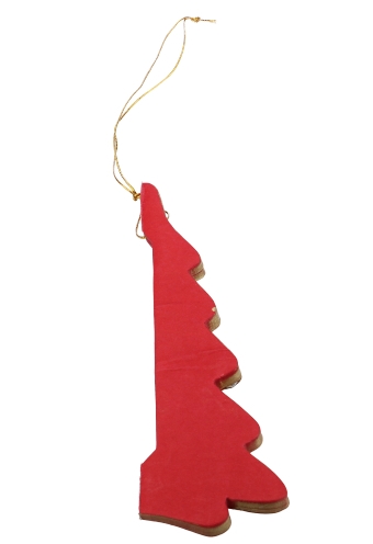 AKTIE Decoratie Hanger Papier Glitter Xmas Tree Red 15cm Hoogte