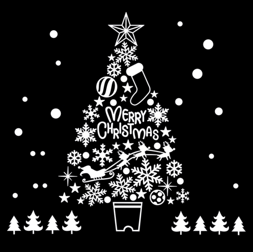 Senza Raam Sticker Kerstboom 54x72x0.1cm 1stuks