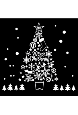 Senza Raam Sticker Kerstboom 54x72x0.1cm 1stuks