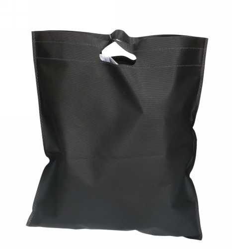 Draagtas Dongo Nonwoven Uitgesneden Handvat Zwart 38.5x45cm 200stuks