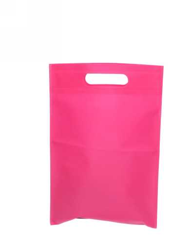 Draagtas Dongo Nonwoven Uitgesneden Handvat Fuchsia 38.5x45cm 200stuks