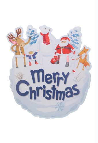 Decoratie Grote Etalage Merry Christmas Snow 44x49cm 1 stuk