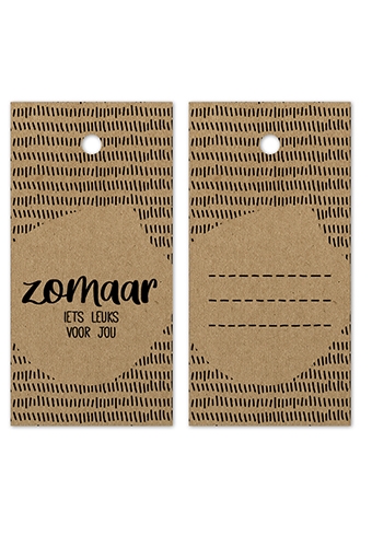 Kadokaartje Zomaar Iets leuks Voor Jou Kraft Zwart 8x4cm 100stuks