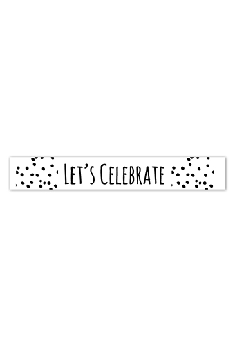 Etiketten Langwerpig Let's Celebrate Zwart & Wit 10x1.5cm 1000st