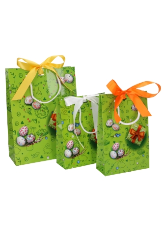 Paastasjes Happy Easter Bunny Met Lintgleuf 19x7x23cm 10stuks