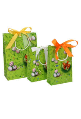 Paastasjes Happy Easter Bunny Met Lintgleuf 19x7x23cm 10stuks