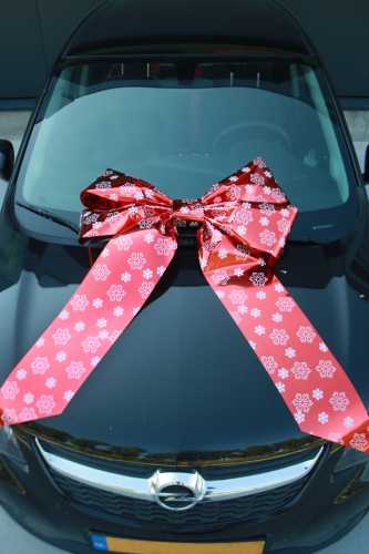 Magnum Autostrik Livorno Rood Snow Flake Print Wit 70x50+60cm