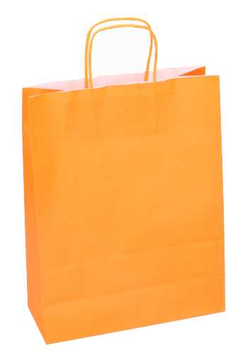 Papieren Draagtas Kassel Met Handvat Oranje A4 22x10x31cm 50stuks
