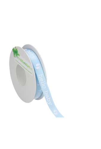 Kadolint Satijn Hello Baby Blauw 15mm x 15 meter