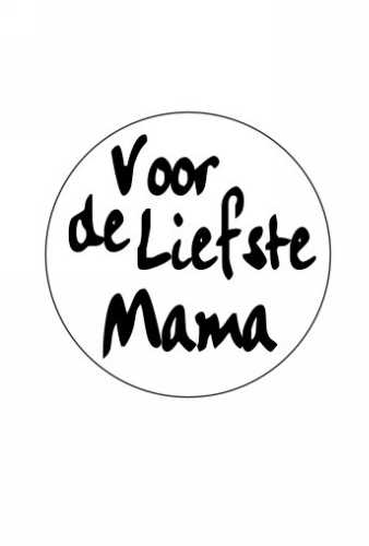 Etiketten Voor de Liefste Mama Zwart & Wit 4cm 500stuks