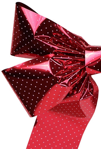 Decoratie Strik Livorno Wijn Rood & Witte Dots Print 70x50+60cm