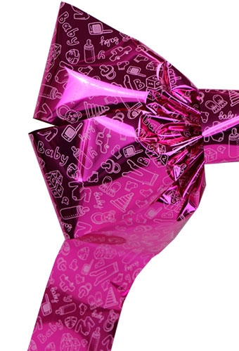 Decoratie strik Livorno Baby Girl Metallic Pink 70x50+60cm