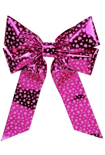 Decoratie Strik Livorno Pink & Witte Hartjes Print 70x50+60cm