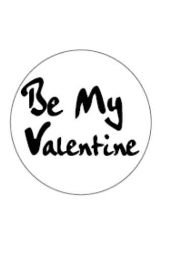 Etiketten Zwart Be My Valentine Wit 3.9x3.9cm 500stuks