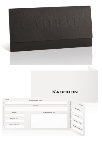 Kadobon & Envelop Impression Cadeau Zwart 21.5x10.5cm 10stuks